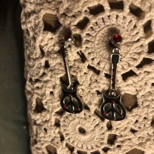 Hard Rock Cafe Silver and Red Guitar Earrings- 13 $20 or $15 w/offer